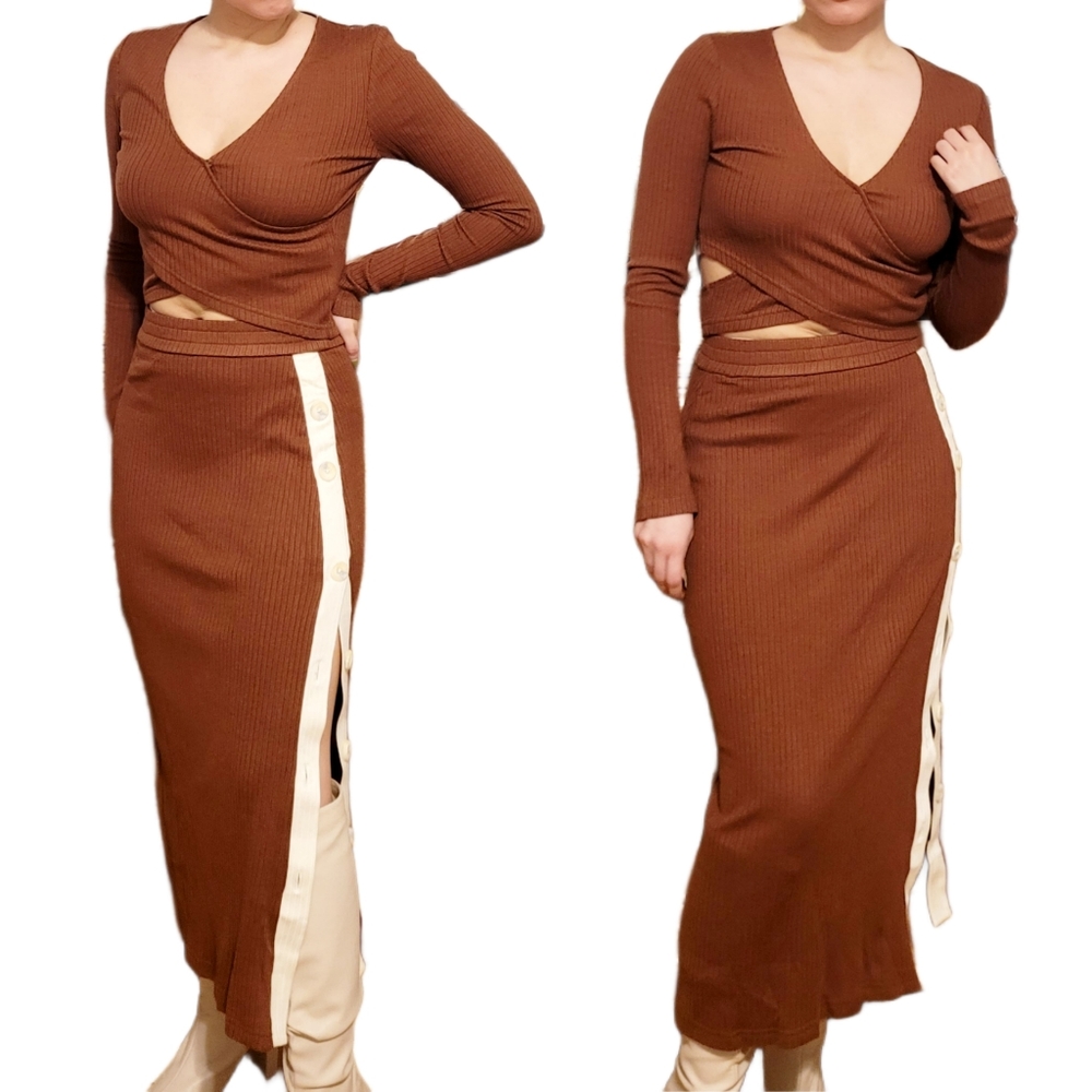 Petite Studio Daria Skirt and Bonnie Top Cinnamon Set